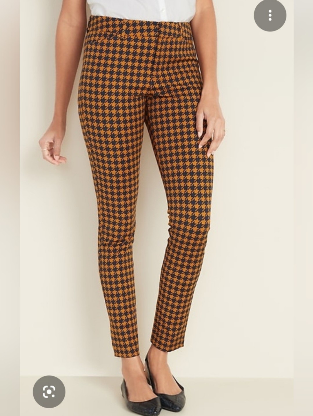 Old Navy Pixie Ankle Pants Houndstooth Size 10 Blue Gold Bold Colorful